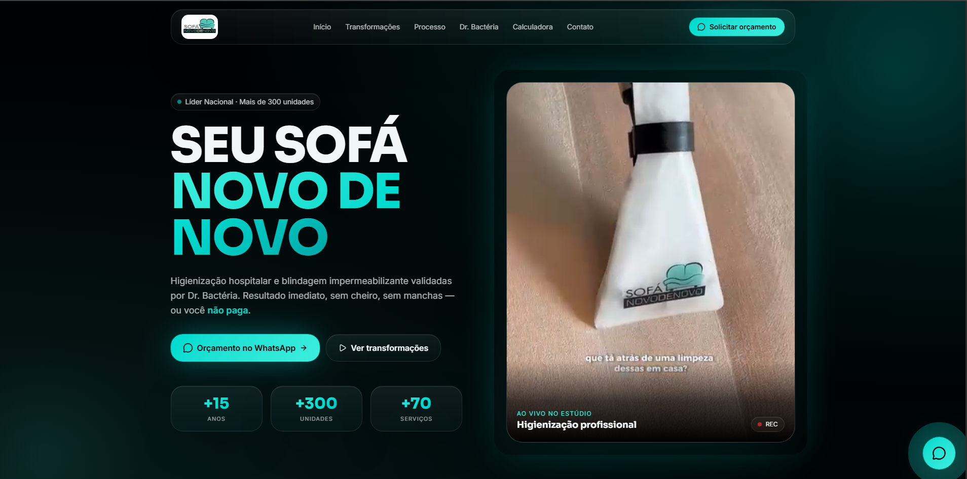 Mockup do site Sofá Novo de Novo